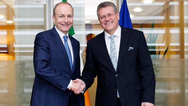 Micheál Martin met Maroš Šefcovic in Brussels for talks on the Northern Ireland Protocol