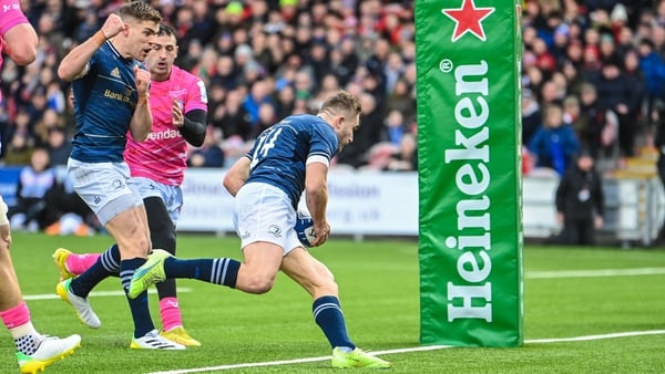 Jordan Larmour gives Leinster an early lead at Kingsholm