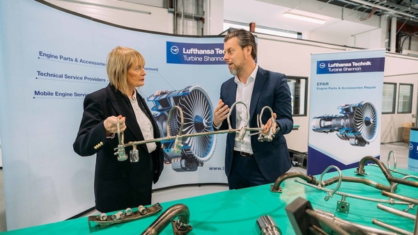 Michael Malewski, CEO of Lufthansa Technik Turbine Shannon and Eileen Sharpe, IDA Ireland