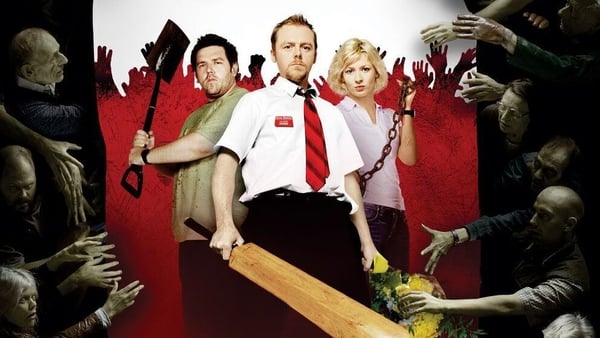 (L-R) Nick Froist, Simon Pegg and Kate Ashfield in Shaun Of The Dead