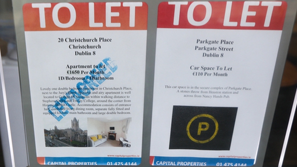The window of a letting agency in Dublin last year (file photo)