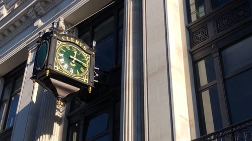 The iconic and restored Clerys' clock was unveiled earlier today