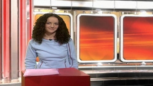 Ailbhe Conneely presenting the first episode of news2day in 2003
