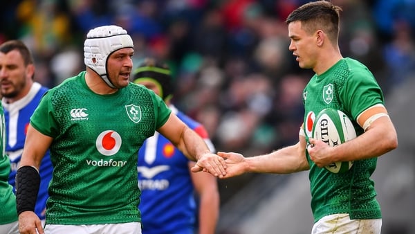 Rory Best (L) with Johnny Sexton in 2019