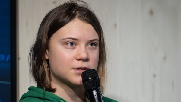 Greta Thunberg spoke on the sidelines of the WEF with fellow activists