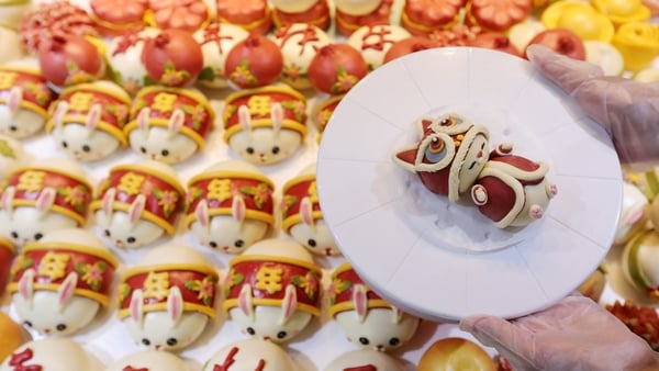 Rabbit-shaped steamed buns at a food store in Huaibei, China ahead of the arrival of the Year of the Rabbit. Photo: Wan Shanchao/VCG via Getty Images