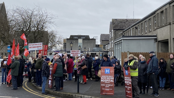 The protest outside Our Lady's Hospital is part of a national day of action