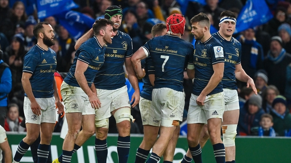 Leinster scored four tries in the final 15 minutes to seal the bonus point win