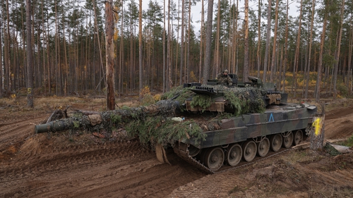 A German Leopard 2 main battle tank during a demonstration last year
