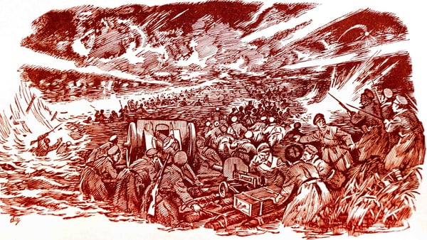 Illustration showing the defeat of the White Army during the Russian Civil War. Image: Archive/Universal Images Group via Getty Images