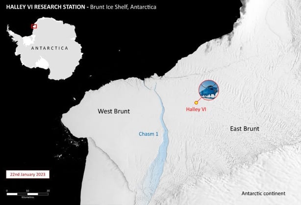 Vast iceberg breaks off near UK Antarctic base