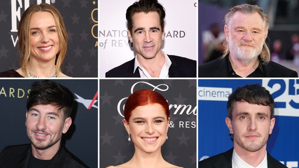 Hoping for the nod (clockwise) Kerry Condon, Colin Farrell, Brendan Gleeson, Paul Mescal, Jessie Buckley and Barry Keoghan