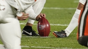 A detail shot of the ball during an extra point kick during an NFL game between the Cleveland Browns and the Cincinnati Bengals