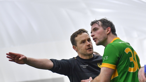 Leitrim manager Andy Moran with Conor Farrell