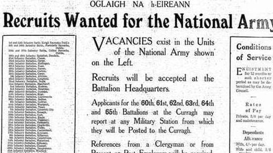 Century Ireland Issue 249
National Army recruitment advertisement (Photo: Freeman's Journal, 29 January 1923)