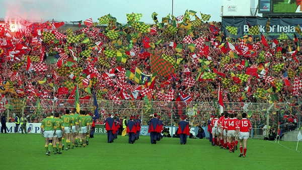 Meath and Cork parade in front of the Hill ahead of the 1999 final