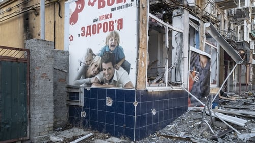 Destruction seen in the Bakhmut, Ukraine