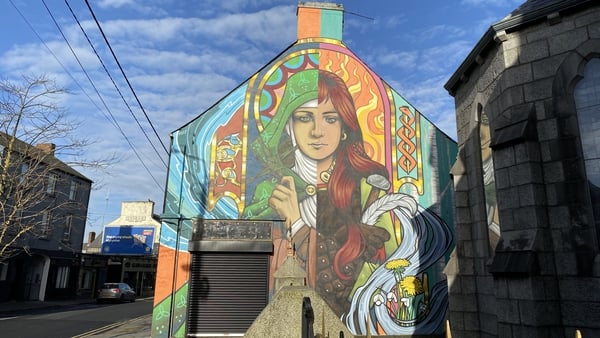 A mural of St Brigid in Dundalk, Co Louth