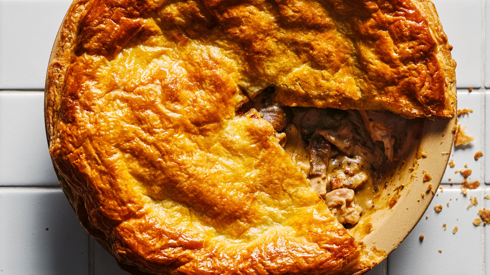 The Batch Lady's chicken and mushroom humble pie