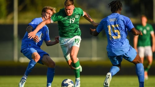 Evan Ferguson in action against Italy U21s in June 2022