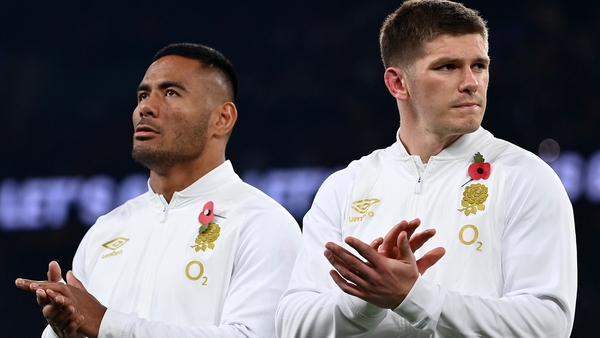 Manu Tuilagi (left) is left out of the match-day squad with Owen Farrell (right) named at inside centre