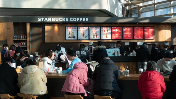 Starbucks said its sales in China fell 29% in its first fiscal quarter ended January 1