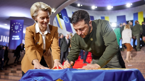 Ursula von der Leyen and Volodymyr Zelensky pictured in Kyiv this week (Pic: Ukrainian Presidency/Handout)