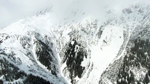A general view of a mountain ridge where an avalanche occurred in St Anton am Arlberg, western Austria