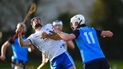 Conor Gleeson of Waterford in action against Joe Flanagan of Dublin during the Allianz Hurling League Division 1 Group B match between Waterford and Dublin at Fraher Field