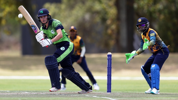 Gaby Lewis in action against Sri Lanka in the World Cup warm-up match