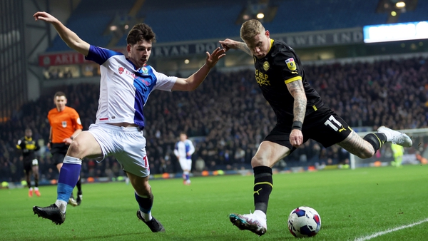 James McClean attempts to put in a cross against Blackburn