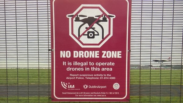 It is illegal to fly drones within 5km of the airport