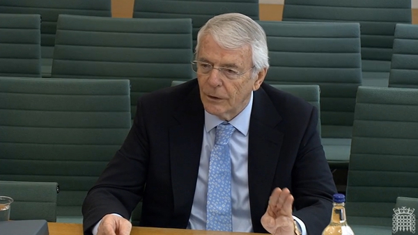 John Major was speaking to the Northern Ireland Affairs Committee