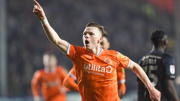 Andy Lyons scored his first goal for Blackpool this evening