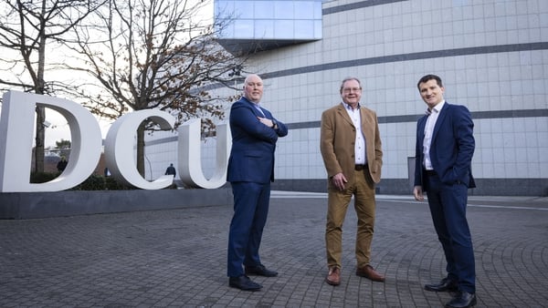 Ronan O'Connor, Commercial Director at Cellnex, Kieran Mahon, Projects Facilitator at Smart DCU and Declan Raftery, COO at DCU
