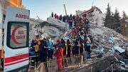 Three people are rescued from under rubble of collapsed building in Gaziantep, Turkey