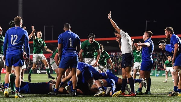 Brian Gleeson scored Ireland's third try in the final 10 minutes