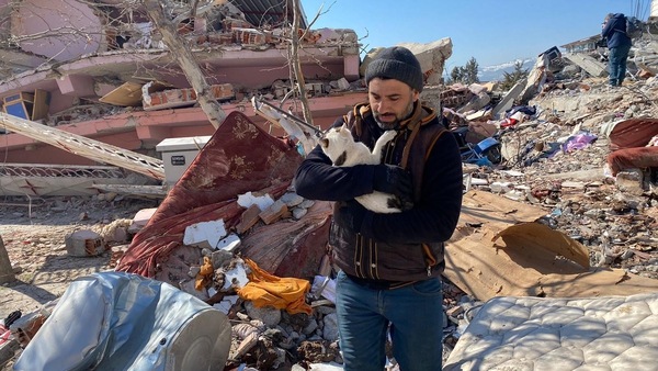 Syrian refugee Ali in the quake-hit town of Nurdagi in southern Turkey