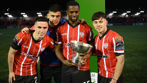 Jordan McEneff, Cian Kavanagh, Sadou Diallo and Adam O'Reilly with the President's Cup final win last Friday