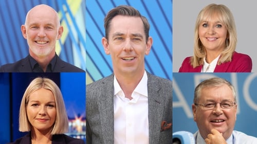 The top five RTÉ on-air earners in 2021 were Ryan Tubridy, Joe Duffy, Claire Byrne, Ray D'Arcy and Miriam O'Callaghan (Pics: RollingNews.ie/RTÉ)