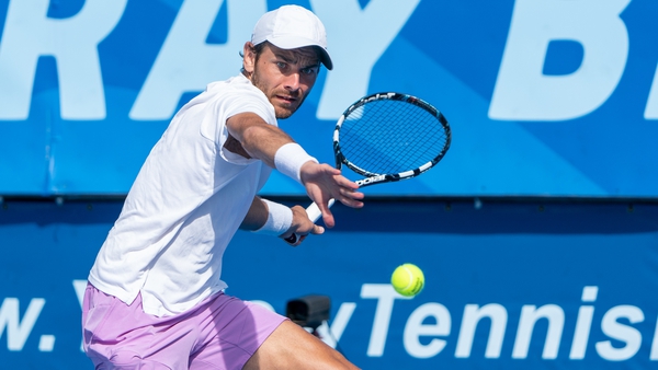 Matija Pecotic saved six of the eight break points he faced in his win over Jack Sock