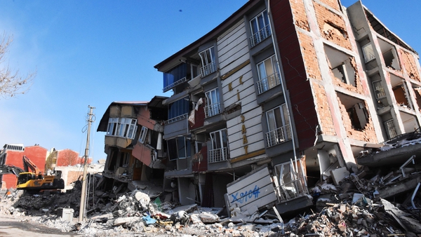 Damaged buildings in Kahramanmaras, Turkey