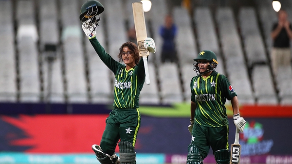 Muneeba Ali celebrates her magnificent innings at Newlands
