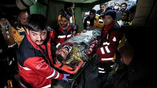 Hakan Yasinoglu is rescued from under the rubble of a collapsed building 278 hours after the earthquakes hit Defne district of Hatay, Turkey