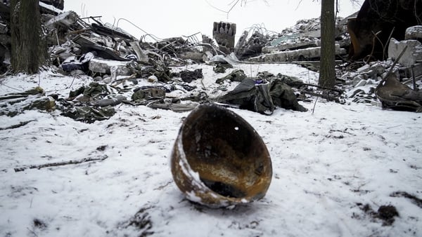A view of debris after 89 Russian troops died in a Ukrainian artillery attack near Makiivka in January 2023. Photo: Vladimir Aleksandrov/Anadolu Agency via Getty Images