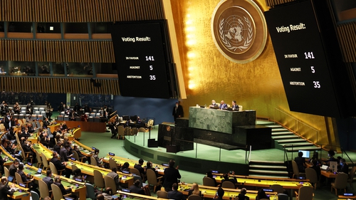 In March 2022, 141 members voted in favour of a resolution calling for Russia to withdraw from Ukraine