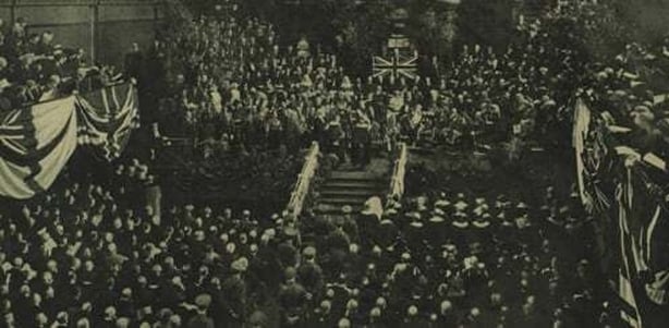 The Duke of Abercorn receiving representation of 119 separate bodies in the Ulster Hall Belfast Photo: Illustrated London News, 3 March 1923