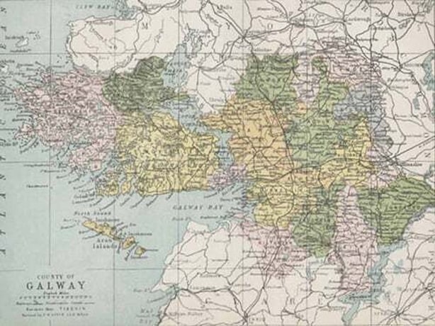 Map of Co. Galway, from Atlas and Cyclopedia of Ireland, 1900 Photo: Library Ireland