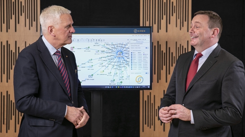 (from left to right) Kris Peeters, from the European Investment Bank Vice President and John Randles, the CEO of Siren