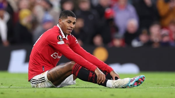 Marcus Rashford picked up an injury in the win over Barcelona